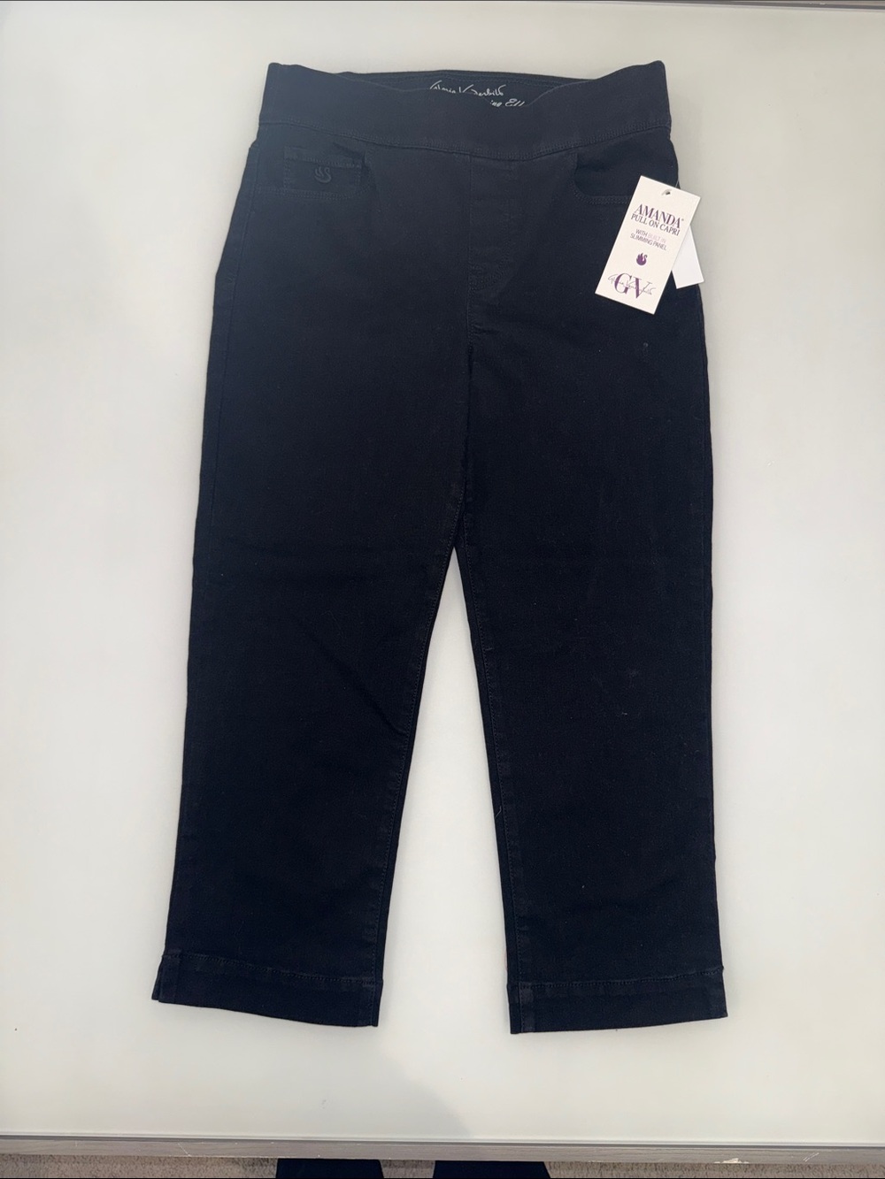 Gloria Vanderbilt Black Corduroy Straight-Leg Pants
